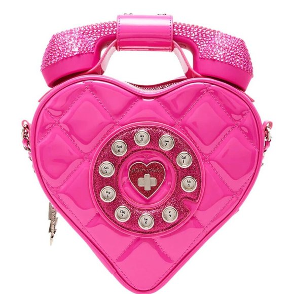 Sac Betsey Johnson Cœur Matelassé Rose Vif Avec Nœud - Occasion
